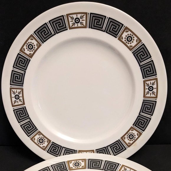 Vintage Wedgwood Salad Plates (Set of 4) - Black and Gold Greek Key Motif - Picture 2 of 3